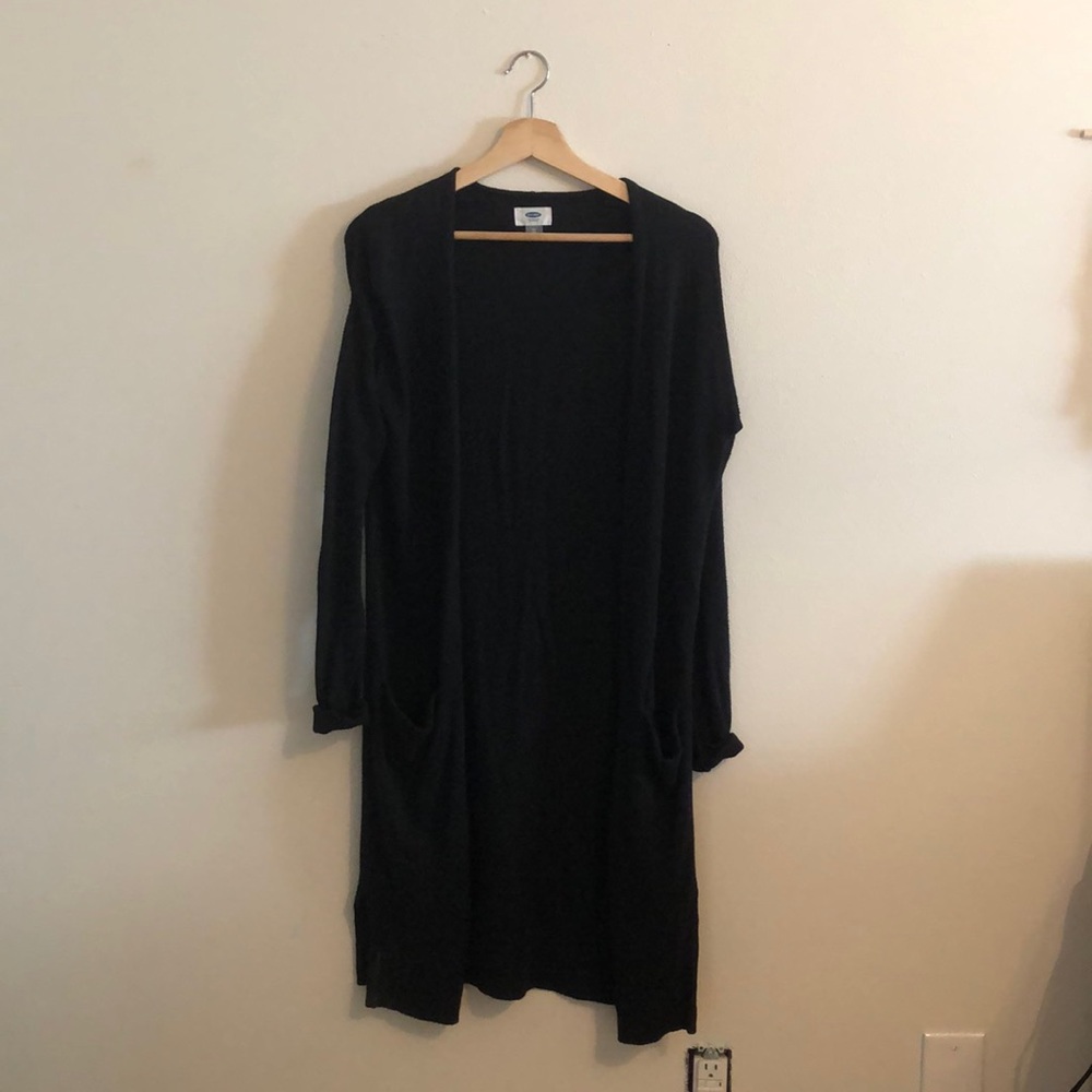 Long black cardigan